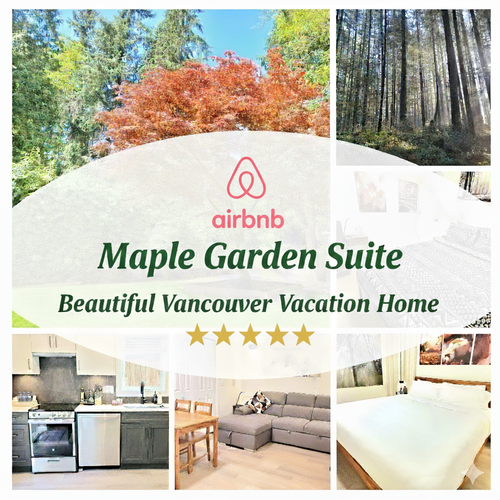 Maple Garden Suite Beautiful Vancouver Vacation Home Oval gradient